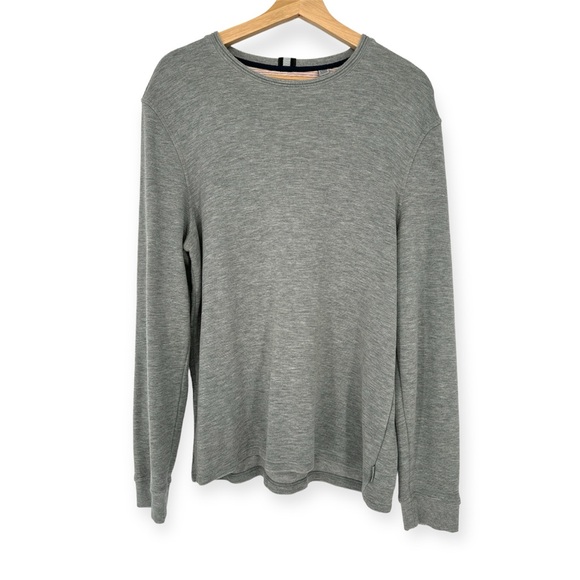 Ted Baker London Men’s Grey Ribbed Modal Blend Classic Long Sleeve‎ Shirt Size 4 - Picture 1 of 9